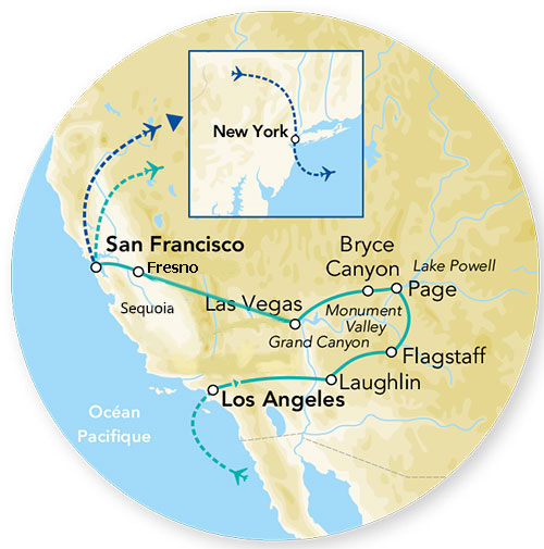 Etats-Unis - Ouest Américain - Circuit Splendeurs de l'Ouest des USA avec extension Côte Pacifique
