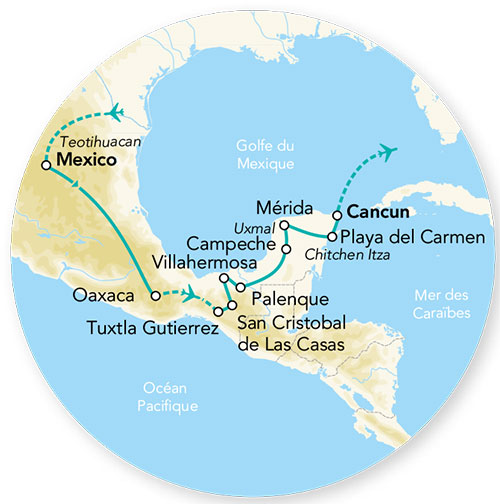Mexique - Circuit Splendeurs du Mexique avec extension à Playa Del Carmen en Hôtel 3*