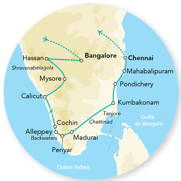 Inde - Inde du Sud - Circuit Merveilles de l'Inde du Sud - Arrivée Bangalore/Retour Chennai
