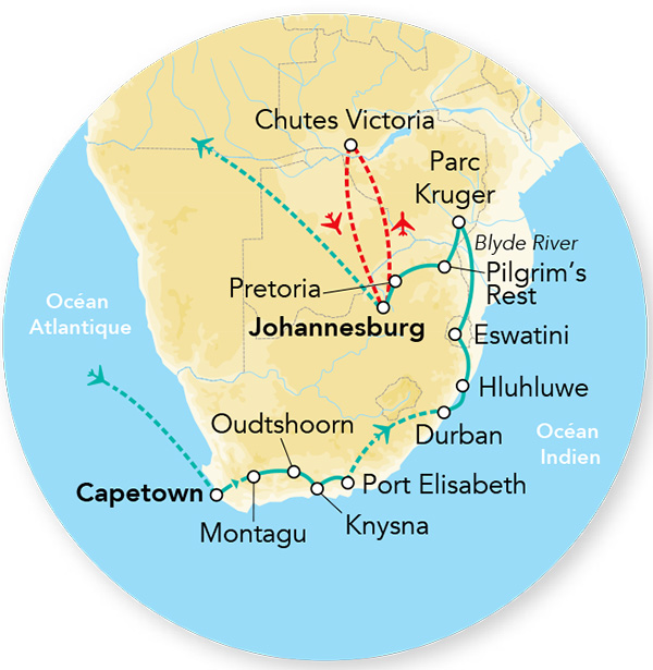 Afrique du Sud - Swaziland - Eswatini - Zimbabwe - Circuit Merveilles d'Afrique du Sud avec extension Chutes Victoria